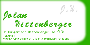 jolan wittenberger business card